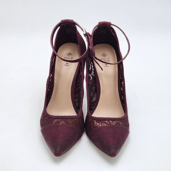 Call It Spring Ivana Lace Ankle Strap Heels Size 8.5 - Picture 3 of 10